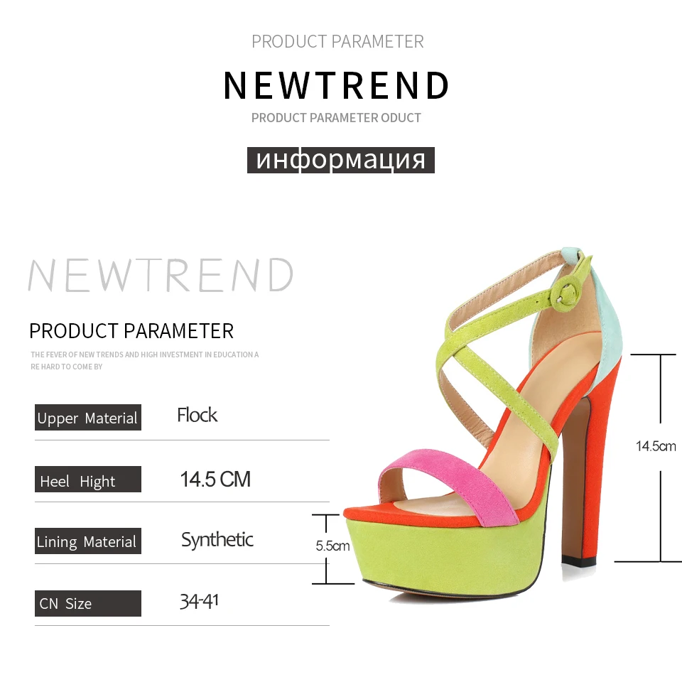 

ENMAYLA Genuine Leather Party Buckle Strap Platform High Super Sexy Platform Sandals Women Shoes Mixed Colors Fashion Sandals