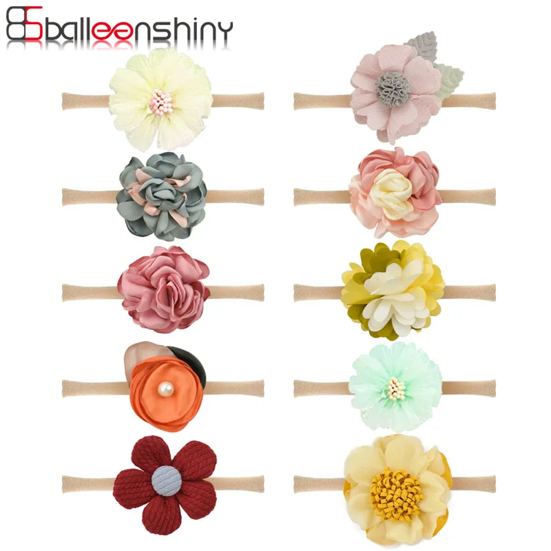Balleenshiny/повязка на голову с цветочным принтом для маленьких девочек; головной убор для фотосессии; милая эластичная повязка для принцессы; аксессуары для волос