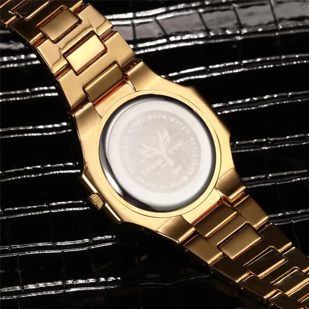 

Calendar diamond-studded Quartz menS Watch Iced Out Watch Gold Men Regarder Waterproof Wristwatch Relogio Masculino Men Watches