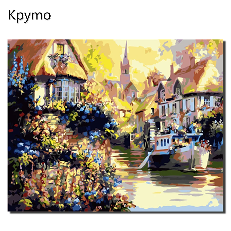 Kpymo Василий картина с собором по номерам Европа Абстрактная живопись Домашний