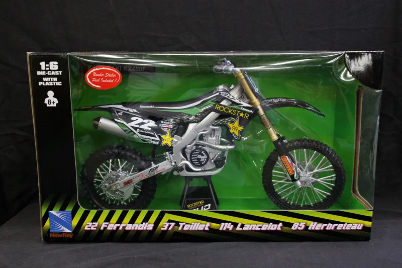 Новинка модная модель мотоцикла для езды по пересеченной местности 1:6 KAWA SAKI
