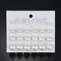 12pairsset simulated pearl earrings set for women jewelry bijoux brincos pendientes mujer fashion stud earrings