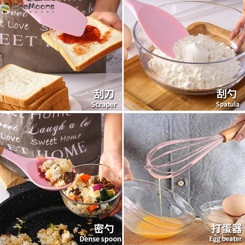 

Silicone Kitchen Cooking Utensils Tools Set Spatula Shovel Baking Kitchenware Cookware Kitchen Accessories Gadgets