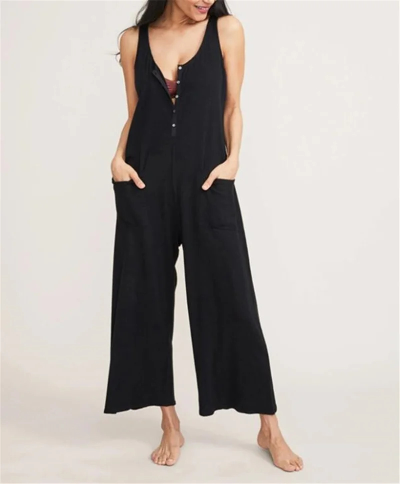 

2021 new jumpsuit women Casual loose jumpsuit Breathable strappy jumpsuit