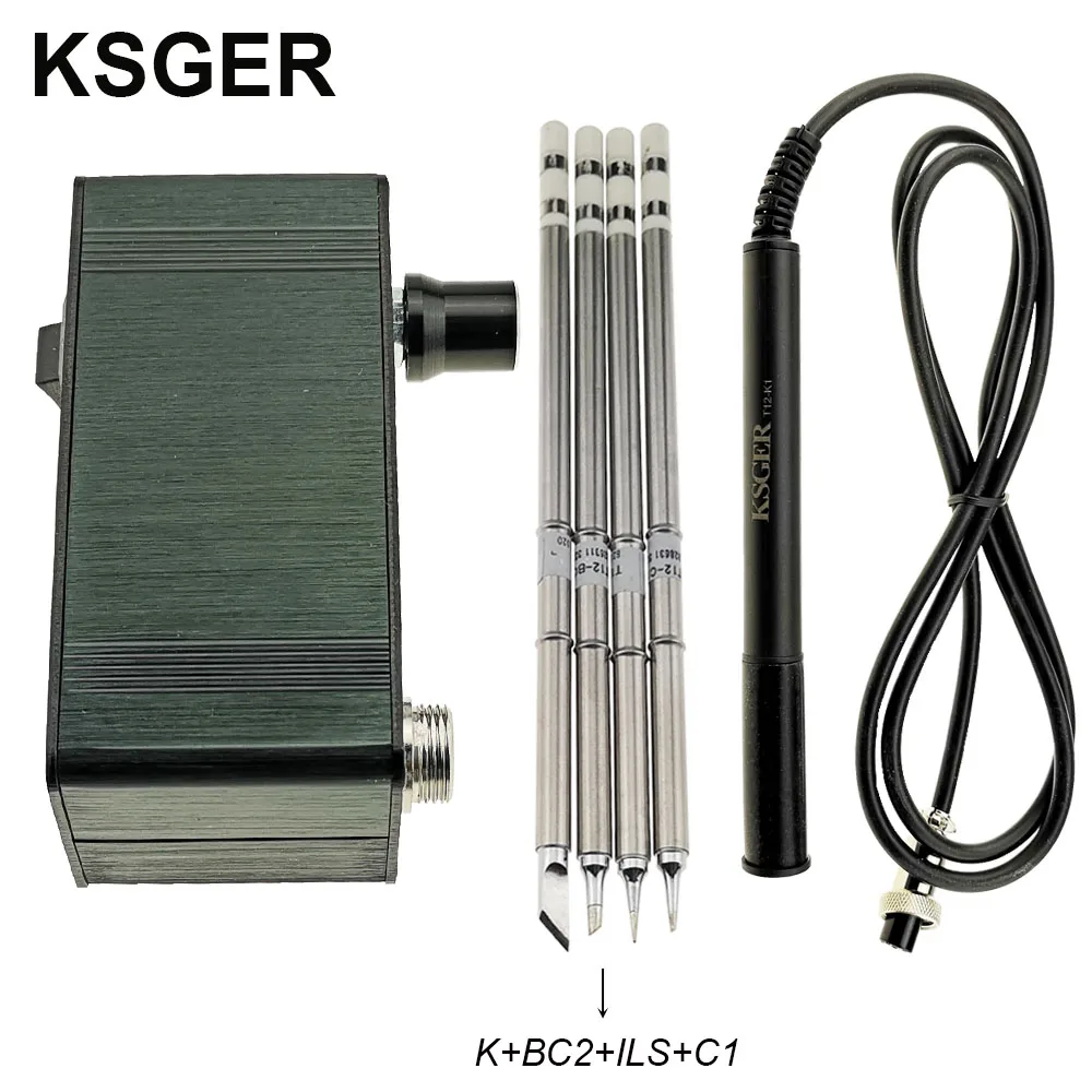Sets 5 KSGER T12 паяльная станция мини STM32 V2.1S DIY OLED контроллер FX9501 ручка алюминиевый сплав чехол T12 наконечники железа нержавеющая сталь - Цвет: Sets 5