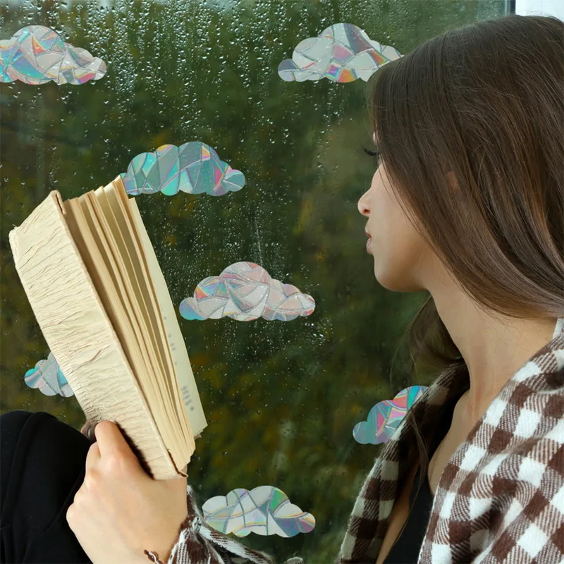 

Refraction Sticker Rainbow Effect Star Baiyun Butterfly Decoration Prism Electrostatic Paste Glass Home Decor PVC Wall Stickers