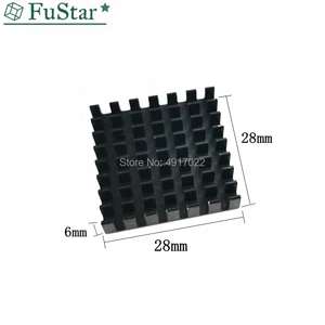 10P радиатор 28*28*6 мм (черный сломанный паз) радиатор с открытым слотом радиатор охлаждающий плавник Алюминиевый Радиатор кулер 28x28x6