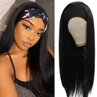 Парики с черной головной повязкой, 24 дюйма, для чернокожих женщин, Длинные прямые парики 99J, шелковистые прямые Термостойкие парики для ежедневного Вечерние