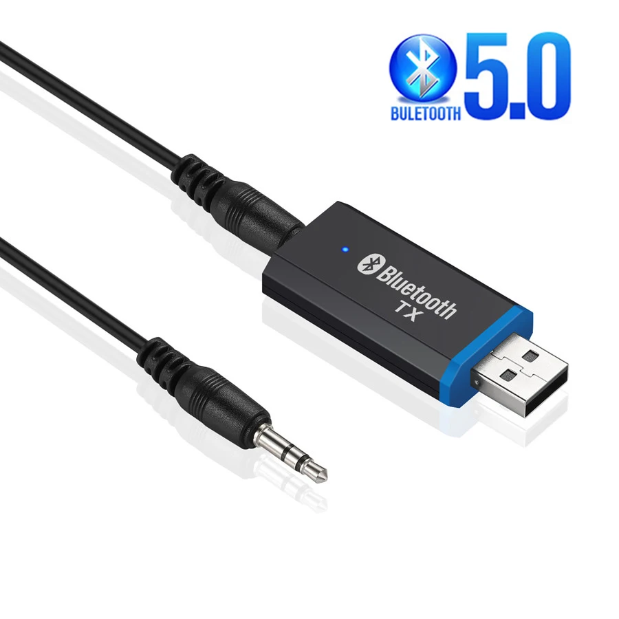 Bluetooth 5 0 передатчик 3 мм разъем AUX стерео USB ключ беспроводной аудио адаптер для