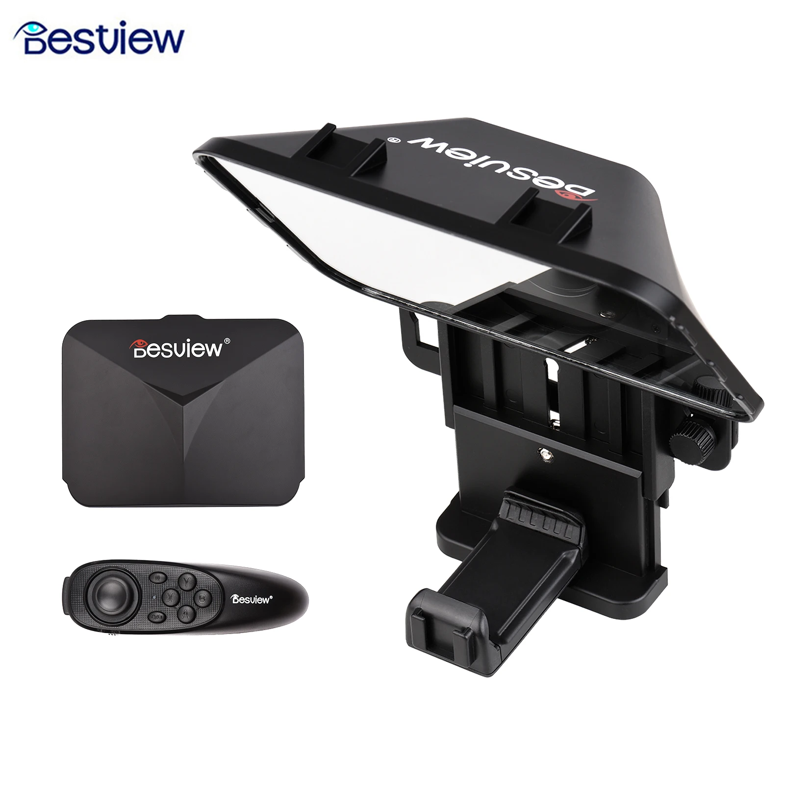 

Bestview T3 Upgraded Smartphone/Tablet/DSLR Camera Teleprompter Prompter Remote Control Lens Adapter Ring for Live Streaming