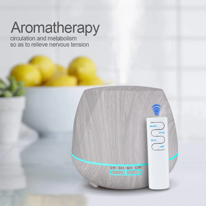 550 мл Белый Деревянный увлажнитель воздуха с пультом дистанционного управления