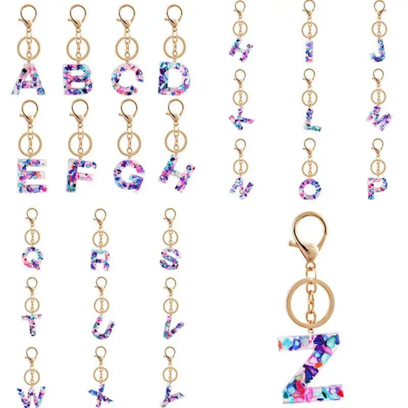 

Jewelry Key Chains Alphabet Key Chain Ring 26 English Initial Letters name Keychains Car Wallet Handbags Accessories 100pcs #