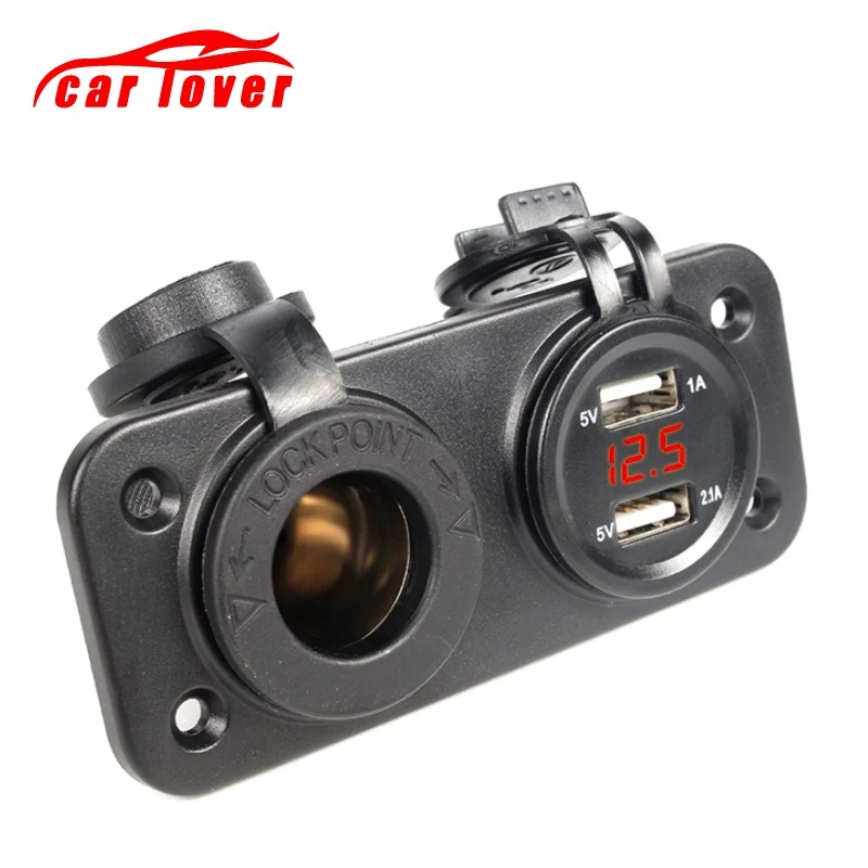 12 24V мотоцикл с двумя разъемами USB для больных Зарядное устройство Мощность