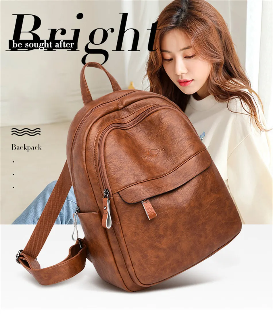 Женский кожаный рюкзак женский рюкзак для путешествий mochila feminina sac a dos femme школьные рюкзаки для подростков девочек опрятная сумка на плечо