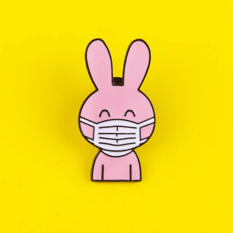 Мультфильм маски животных амулеты из сплава металла и цинка брошь в виде Мода