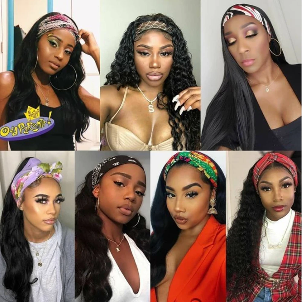 Обруч Омбре парик человеческие волнистые волосы для придания объема и повязка на