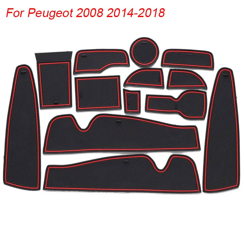 13 шт. автомобильный Стайлинг для Пежо 2008 2014-2018 латексные ворота Слот коврик