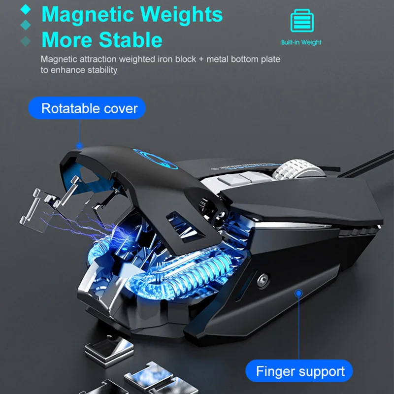 IMice T96 7200 DPI RGB Механическая игровая мышь USB Проводная компьютерная геймерская