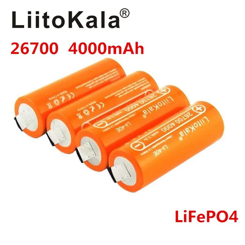 

2023 LiitoKala Lii-40E 3.2V 26700 rechargeable LiFePO4 battery pack 4000mah lithium cell for 24V e-bike powe +DIY Nickel sheets