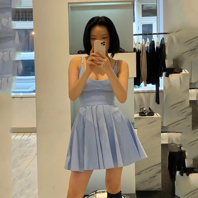 

2021 New Summer Fashion Ladies Dress Slim High Quality Women Dresses Solid Color Elegant Casual Cotton Female Dress T1038