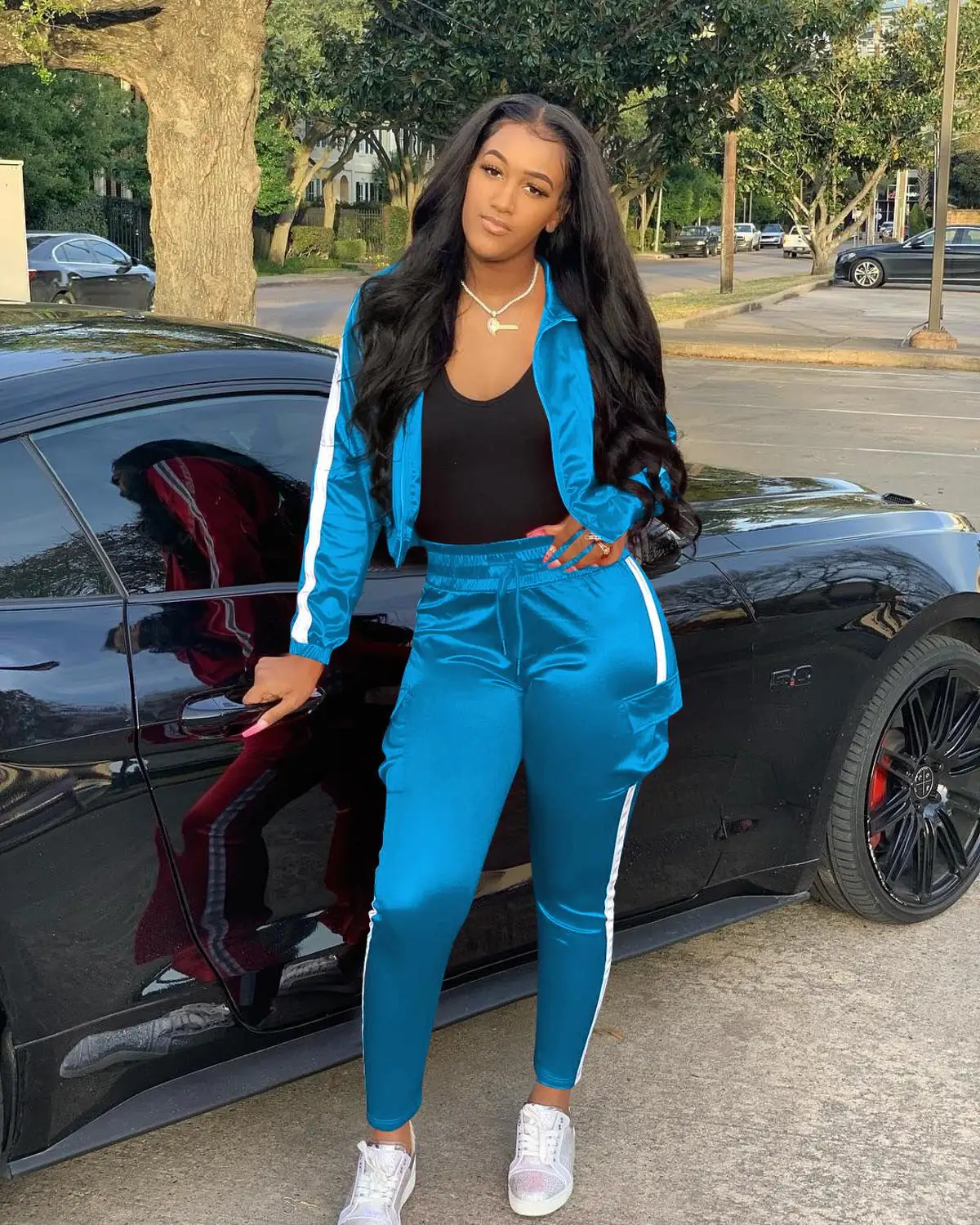 women tracksuit Echoine светоотражающие полосы лоскутное женский комплект 2 шт. спортивный костюм куртка брюки комплект для бега femme спортивная одежда комплект из двух предметов - Цвет: women tracksuit