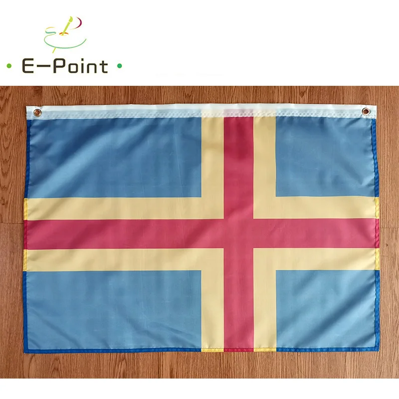 

Flag of land Islands Finland 2ft*3ft (60*90cm) 3ft*5ft (90*150cm) Size Christmas Decorations for Home Banner