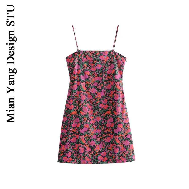 Французское Ретро облегающее платье комбинация с цветами в стиле девушки из леса