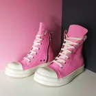 Женские кожаные ботинки розового цвета, ботильоны для молодых девушек, модные женские ботинки 40 #3510d50