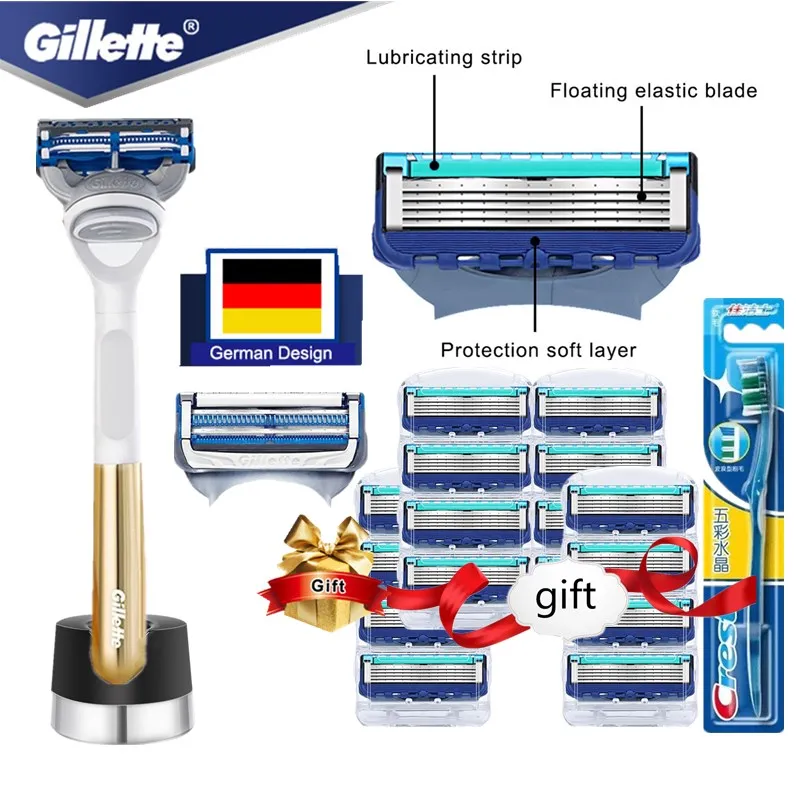 

Gillette SkinGuard Men Razor Blade Machine for Shaving Blade Cassettes for Fusion 5 with Base and 2pcs Original SkinGuard Blade