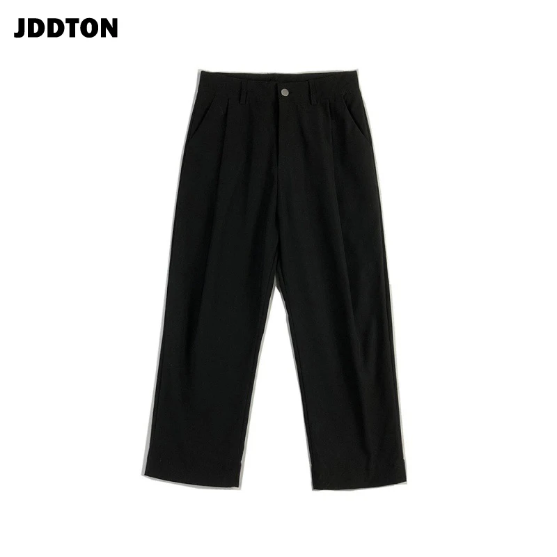 Мужские черные однотонные брюки JDDTON тренировочные штаны прямые до щиколотки