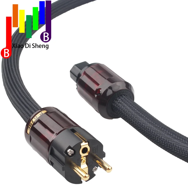 

Hi-End Hi-Fi усилитель OFC из чистой меди Schuko EU + IEC AC с позолоченным штекером