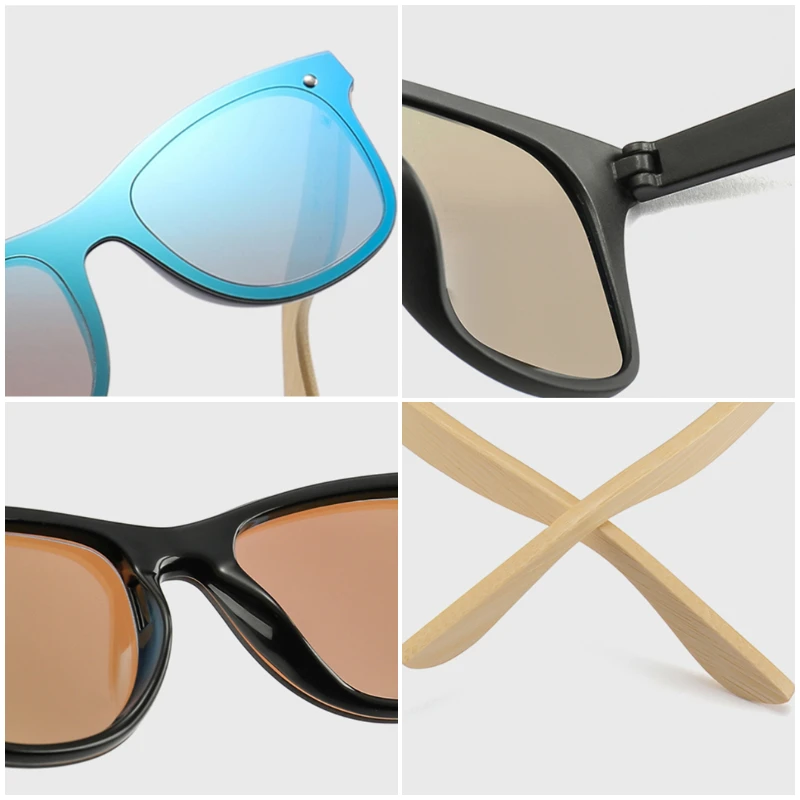 Мужские и женские классические очки MVBBFJR бамбуковые солнцезащитные винтажные