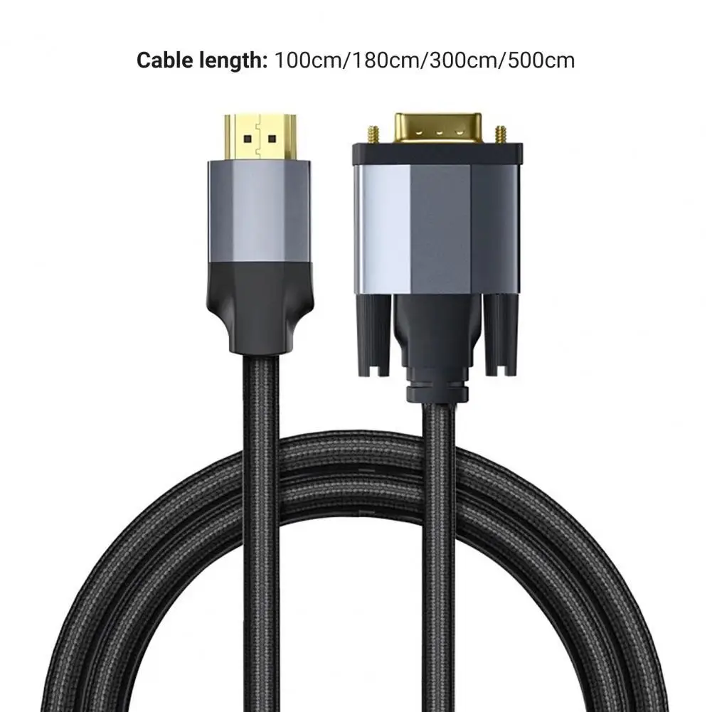

1/1.8/3/5m HDMI-compatible to VGA Adapter Cable Portable High Clarity Wide Compatibility 1080P 60Hz HDMI-compatible to VGA Conve