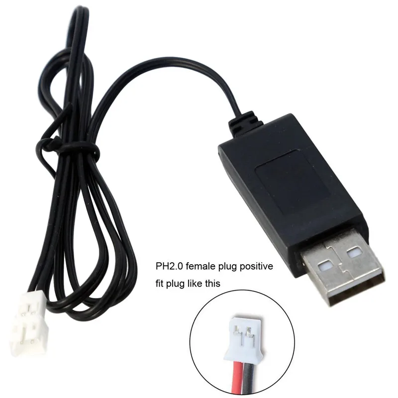 Фото USB-кабель для зарядного устройства Eachine E010 PH2.0 для JJRC H36 3,7 в 1S аккумулятор для радиоуправляемого квадрокоптера запасные части DIY мини-дрона №2