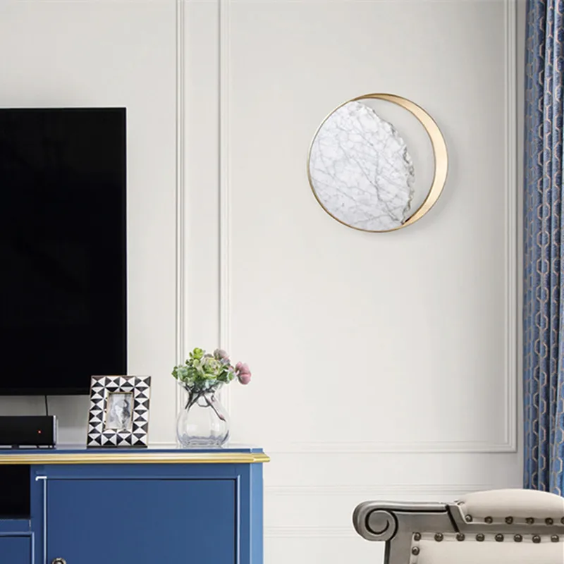 Арт Дизайн Затмение Nordic мрамор прикроватный светодиодный настенный светильник