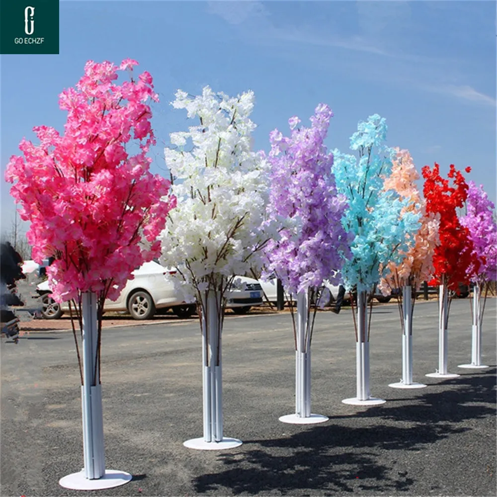 

1.5M 5Feet Height White Cherry Spring Plum Peach Blossom Flower Tree Roman Column Road Cited For Wedding Mall Opened Props