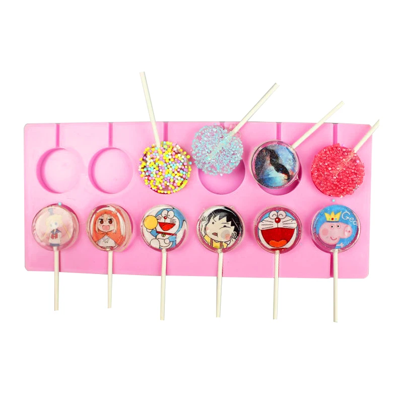 

12 Round Lollipop Silicone Mold 3D DIY Homemade Dessert Mould For Cake Chocolate Candy Ice Cubes Tray Baking Accessories Tools