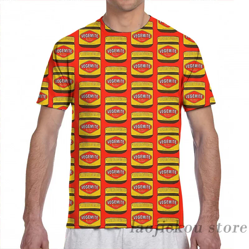 Мужская и женская футболка Vegemite с надписью Aussie значки модная со сплошным принтом