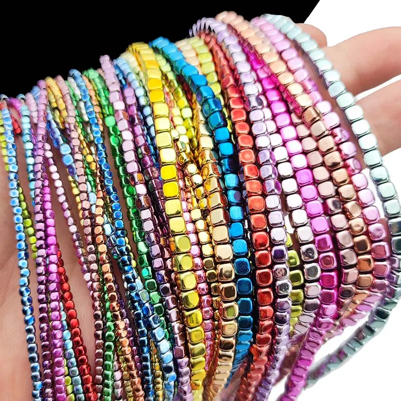 2/3/4 мм квадратный гематит натуральный камень нано Золото Зеленый Фиолетовый