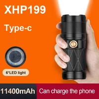 2021 newest xhp199 rechargeable flashlight led torch light usb powerful tactical flashlights 18650 xhp90 waterproof flash light