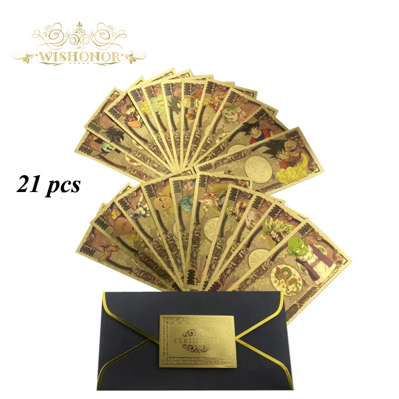21 шт./компл. 2021 новые японские банкноты аниме для коллекции|Золотые банкноты| |