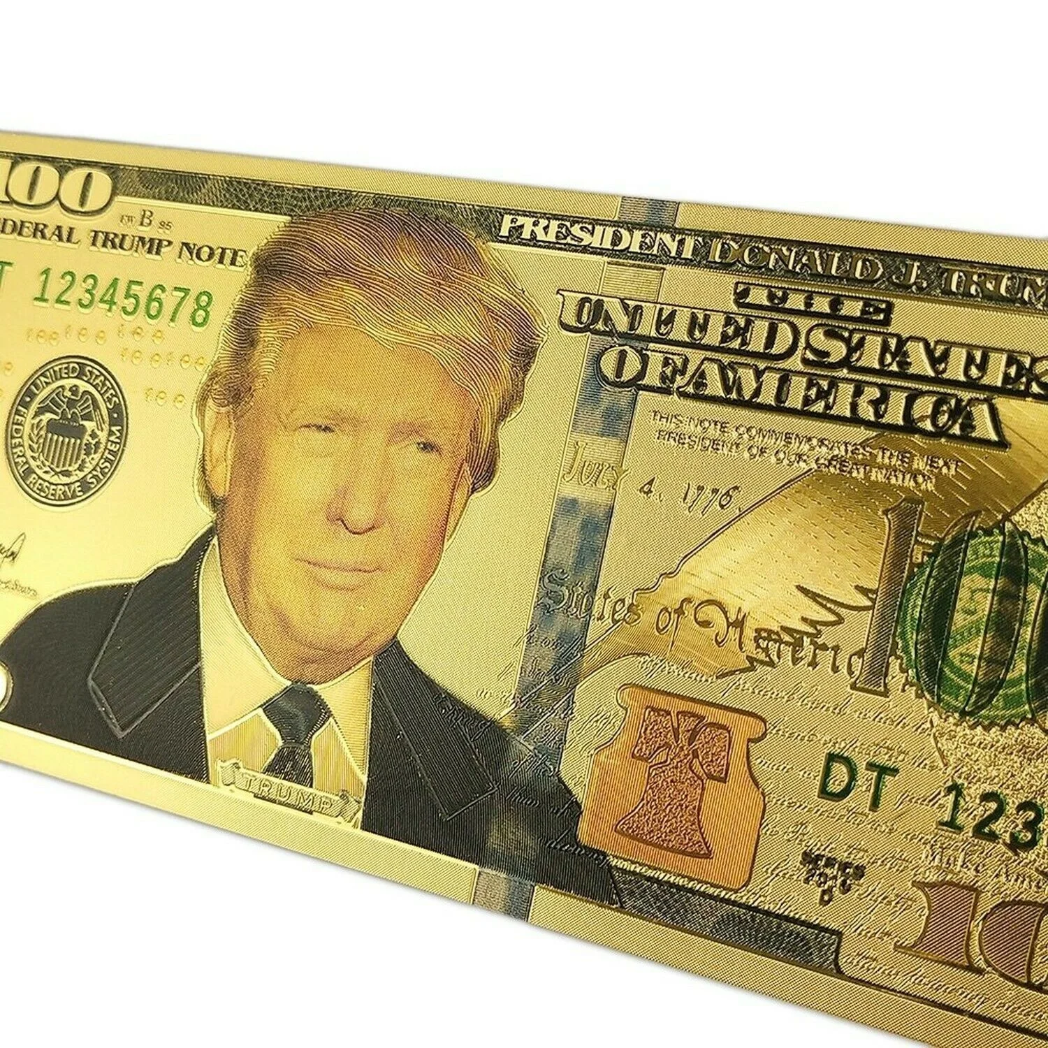 1 шт Дональд Трамп 100 долларов Золотая фольга банкнота для сбора подарков