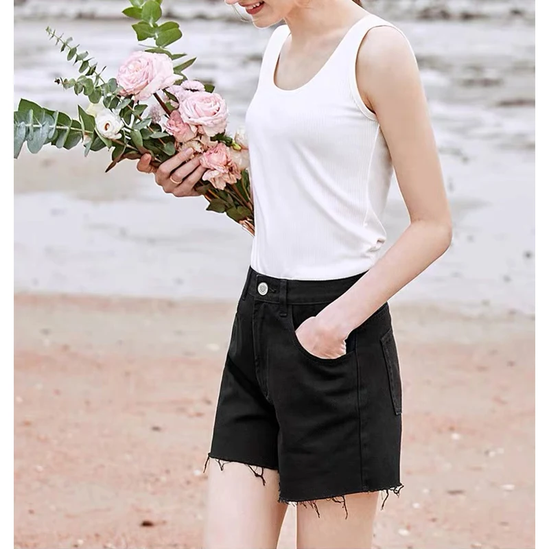 Women Cotton Ribbed Tank Top T-Shirt Sports Gym Fashion Casual Sleeveless Tee Plus Size Stretchy Blouse M30284