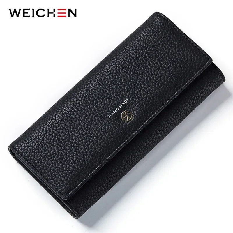 

WEICHEN Wallet Women Matte Leather Many Departments Card Holder Coin & Cell Phone Pocket Female Wallet Fashion Ladies Purse HOT