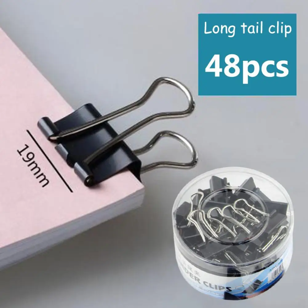 48 шт. зажим для файлов хранения документов длинный хвостовый офисные