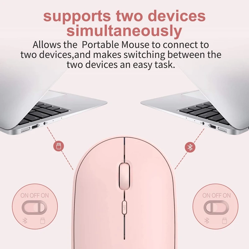 

Slim Dual Mode(Bluetooth 4.0 + USB)Mouse,3 DPI, for Laptop, iPad, PC