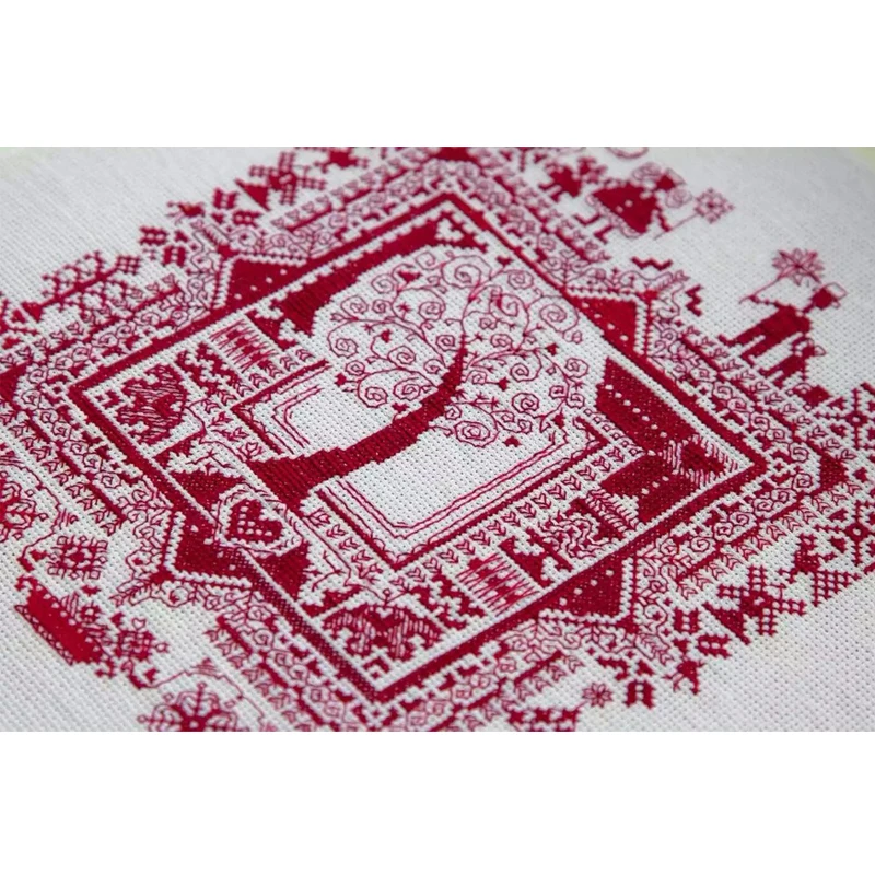 Высокое качество красивый набор счетных крестиков дерево удачи красное