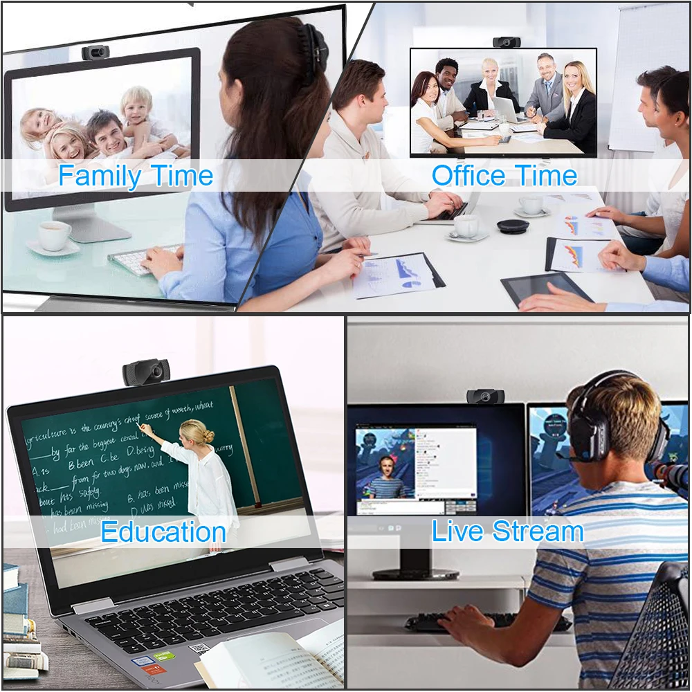 1080p full hd computer camera desktop llaptop 30 fps smooth network video dual microphone video call work conference 5v camera free global shipping