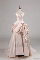 jusere bridal dress elegant pink wedding dress strapless a line satin simple bridal gown with sweep train