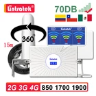 Усилитель мобильной антенны AGC 2G 3G 4G, GSM CDMA 850, 1700, 1900 МГц, усилитель сигнала B4 AWS B2, комплект всенаправленных антенн Lintratek